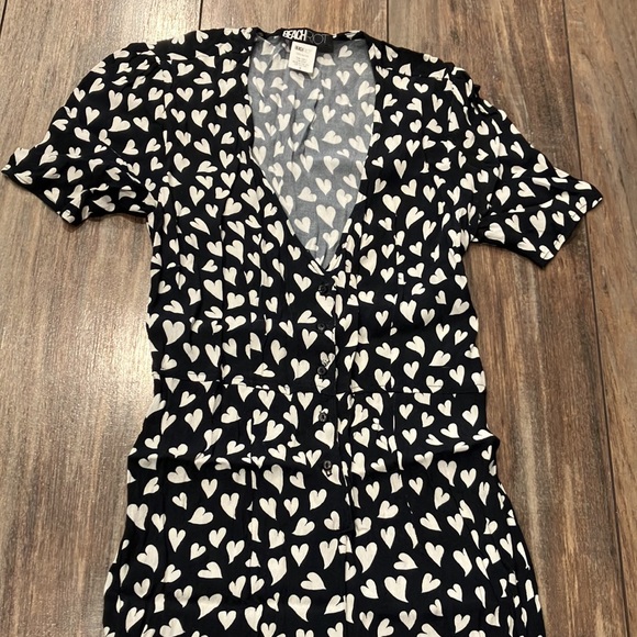 Beach Riot Short Sleeve Heart Pattern Jumpsuit - Picture 2 of 2